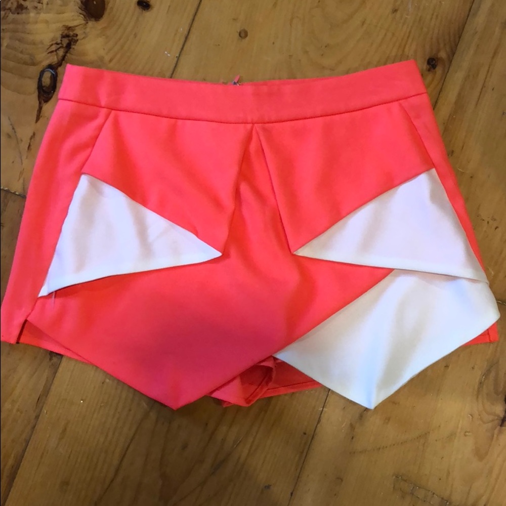 Coral and white skirt